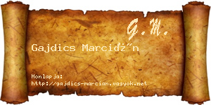 Gajdics Marcián névjegykártya